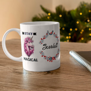 Caneca De Café Crianças Personalizadas do Unicórn - Presente Perm