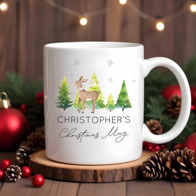 Caneca De Café Crianças Personalizadas, Fita de Natal, Bonita Can (Criador carregado)