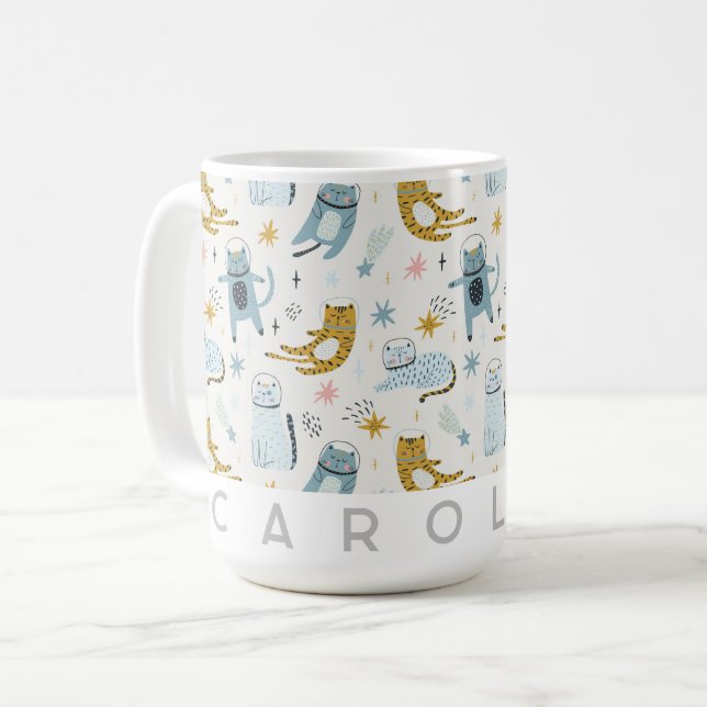 Caneca De Café Crianças Personalizadas Mug - Nome Personalizado B (Frente Esquerda)
