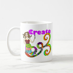 Caneca De Café Criar o musa colorido da sereia