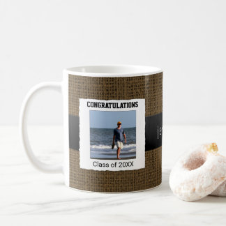 Caneca De Café Criar sua própria foto rústica da graduação do
