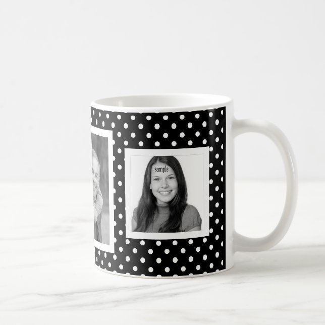 Caneca De Café Criar suas próprias três fotos quadradas (Direita)