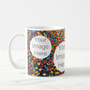 Caneca De Café criar texto de foto em papel modelo confetti