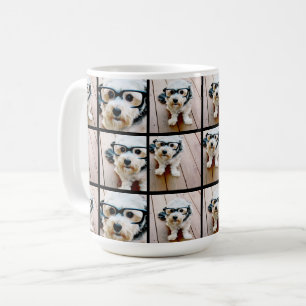 Caneca De Café Criar uma Colagem de Fotos Personalizada com 4 Fot