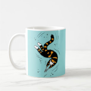 Caneca De Café Criatura De Gato Engraçada Com Mãos De Esqueleto