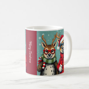 Caneca De Café Criaturas de Natal em Disfarce de Natal