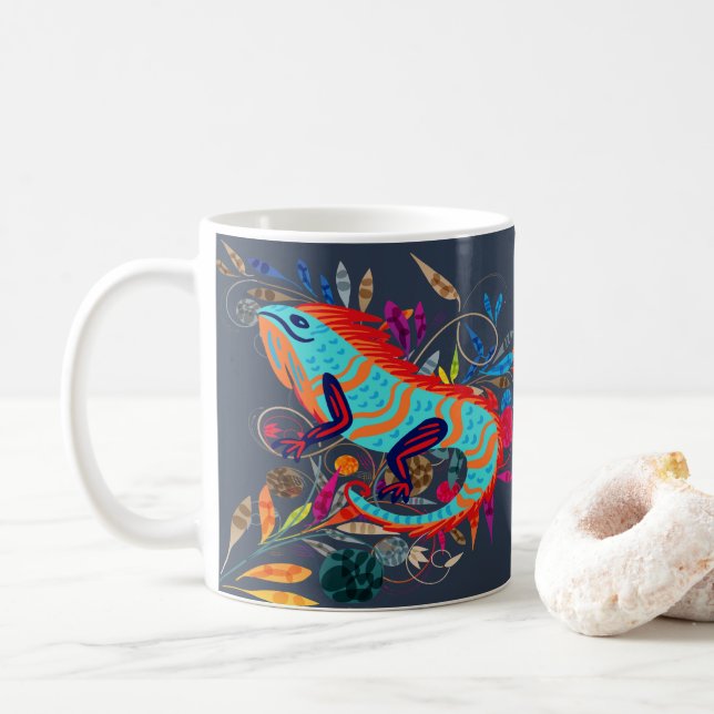 Caneca De Café Criaturas Whimsic | Iguana (Com Donut)