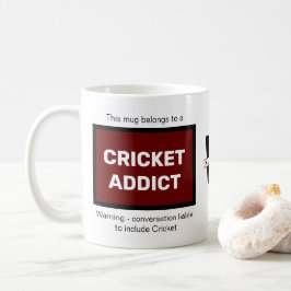 Caneca De Café Cricket Addict. Monograma Inicial