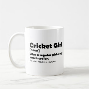 Caneca De Café Cricket Girl Engraçado Definição de Cricket Lover