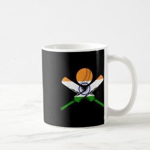 Caneca De Café Cricket Índia Bandeira Indiana Vintage Críqueteiro