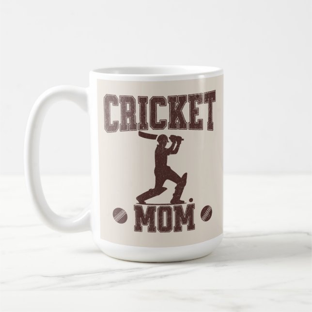 Caneca De Café Cricket Mãe Entusiasta do Esporte Mãe Mãe (Esquerda)