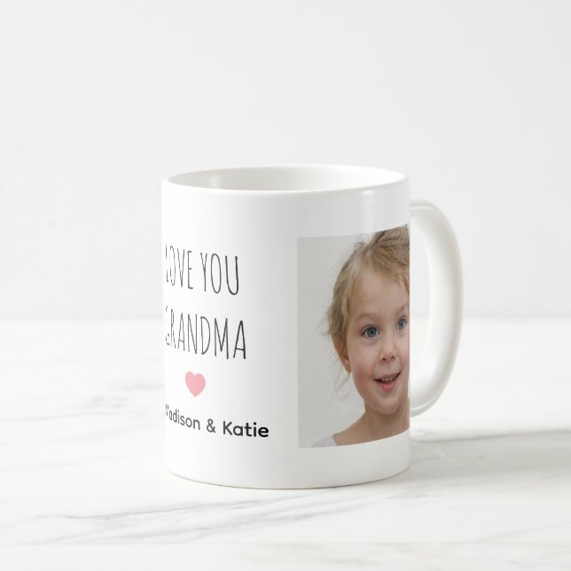 Caneca De Café Crie a sua própria avó de fotos da família (Frente Esquerda)