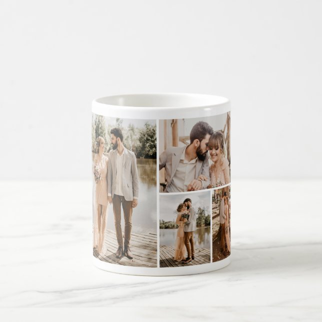 Caneca De Café Crie a sua própria colagem de 4 fotos (Centro)
