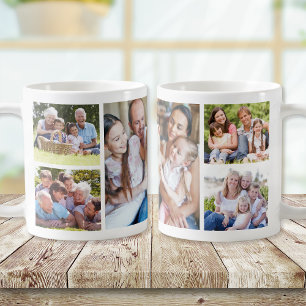 Caneca De Café Crie a sua própria Colagem de Fotos 5 Imagens Bran