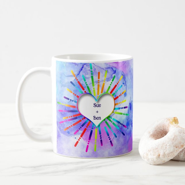 Caneca De Café Crie paz e amor Personalize Mug pelos editoresPick (Com Donut)