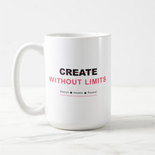 Caneca De Café Crie sem limites, inspire, repita o design
