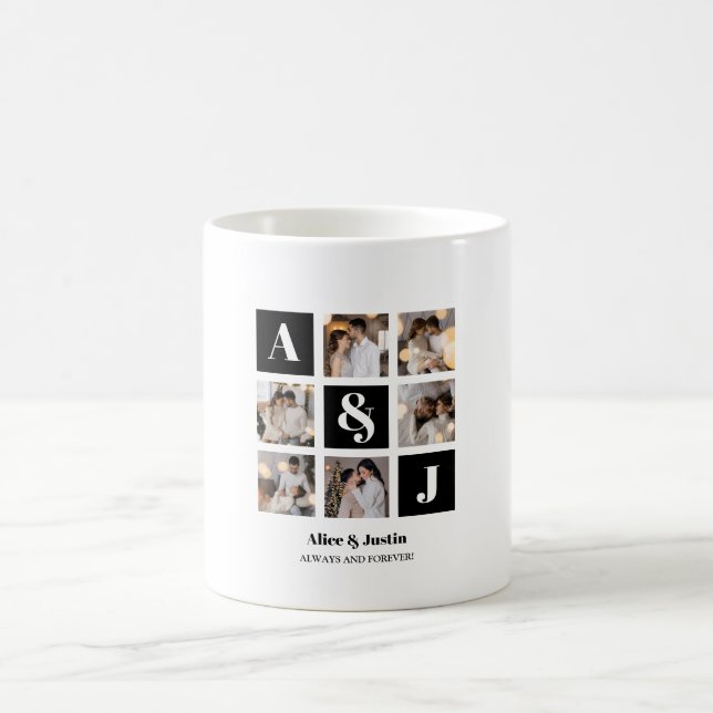 Caneca De Café Crie Seu Próprio Colagem de 6 Fotos (Centro)