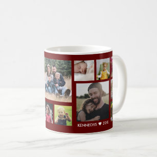 Caneca De Café Crie seu próprio Maroon de Colagem de Fotos da Fam
