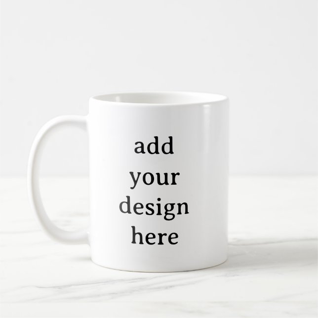 Caneca De Café Crie seu próprio modelo personalizado simples de 1 (Esquerda)