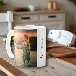 Caneca De Café Crie seu próprio monograma de fotos da família