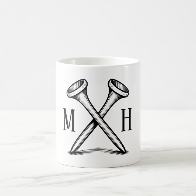 Caneca De Café Crie Seu Próprio Monograma de Golfe Personalizado (Centro)