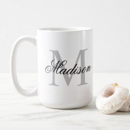 Caneca De Café Crie seu próprio Monograma de Nome Personalizado