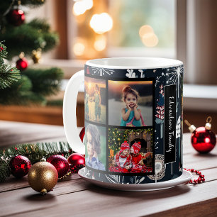 Caneca De Café Crie seu próprio Natal de colagem de fotos da famí