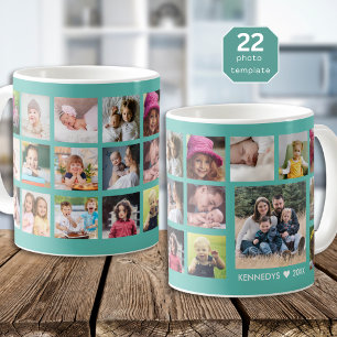 Caneca De Café Crie Seu Próprio Nome Da Família De Colagem De Fot