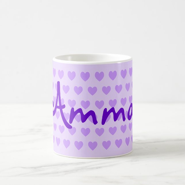 Caneca De Café Crie seu próprio padrão cardíaco roxo personalizad (Centro)