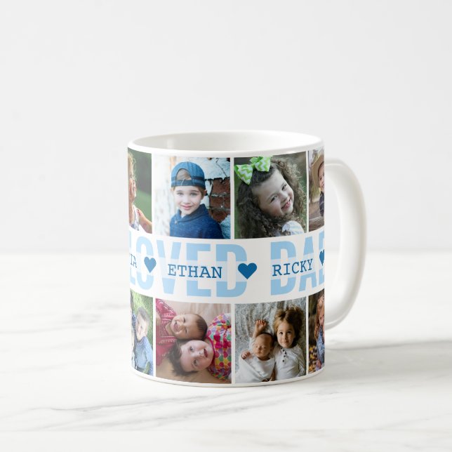Caneca De Café Crie Seu Próprio Pai Mais Amado Da Colagem De Foto (Frente Esquerda)