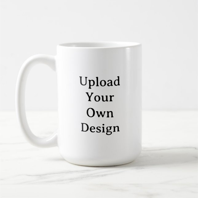 Caneca De Café Crie seu próprio simples personalizado de 15 oz Cl (Esquerda)