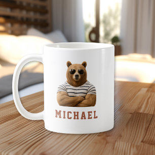 Caneca De Café Crie Seu Próprio Urso Personalizado com Citação