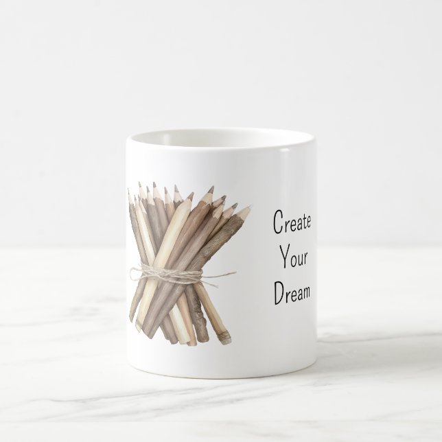 Caneca De Café Crie Seus Sonhos Lápis Artista (Centro)