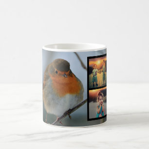 Caneca De Café Crie sua família foto colage robin bird