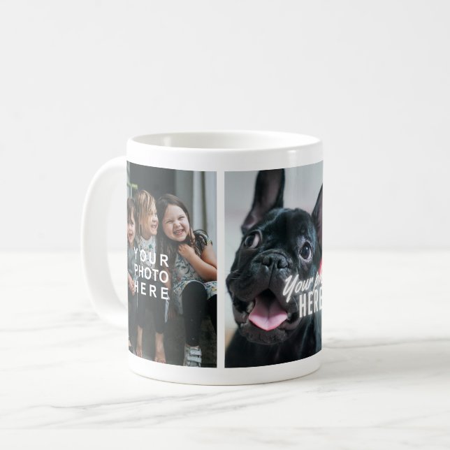 Caneca De Café Crie Sua Foto Personalizada Simples 3 (Frente Esquerda)