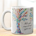 Caneca De Café Crie sua mensagem de inspiração<br><div class="desc">Esta caneca de café decorativa apresenta um mosaico em cores do arco-íris. Adicione a sua citação ou mensagem inspiradora escolhida para personalizá-la. Você pode editar a fonte,  o tamanho da fonte e a cor da fonte. Mosaico original © Michele Davies.</div>