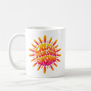 Caneca De Café Crie Sua Própria Arte de Palavras de Sol Tipografi