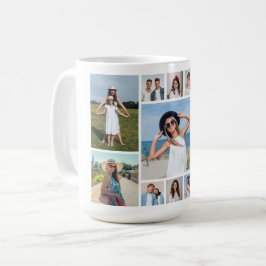 Caneca De Café Crie Sua Própria Colagem de 11 Fotos