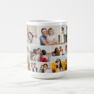 Caneca De Café Crie Sua Própria Colagem de 12 Fotos 