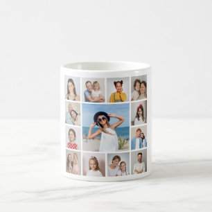 Caneca De Café Crie Sua Própria Colagem de 13 Fotos
