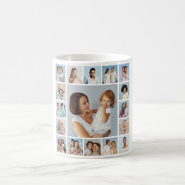 Caneca De Café Crie Sua Própria Colagem de 17 Fotos