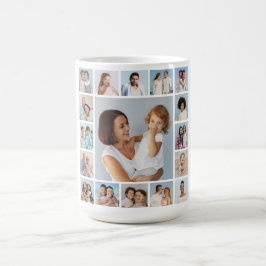 Caneca De Café Crie Sua Própria Colagem de 17 Fotos