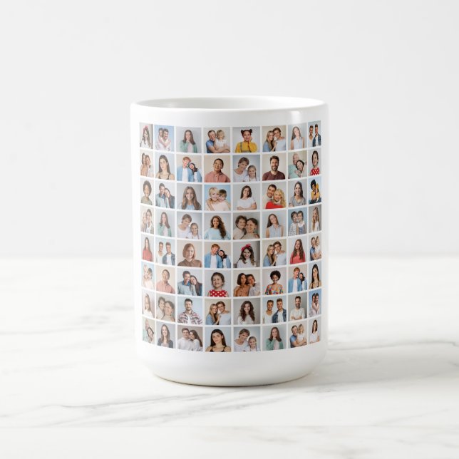 Caneca De Café Crie Sua Própria Colagem de 64 Fotos (Centro)