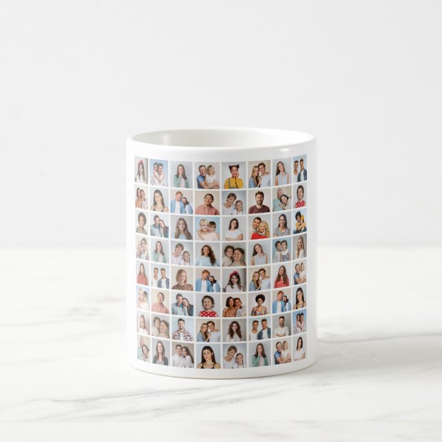 Caneca De Café Crie Sua Própria Colagem de 64 Fotos (Centro)