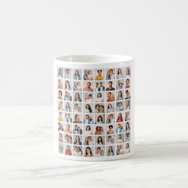 Caneca De Café Crie Sua Própria Colagem de 64 Fotos (Centro)