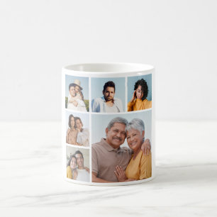 Caneca De Café Crie Sua Própria Colagem de 6 Fotos