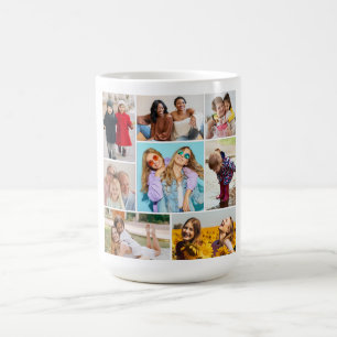 Caneca De Café Crie sua própria colagem de 8 fotos