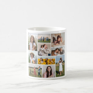Caneca De Café Crie sua própria colagem de fotos