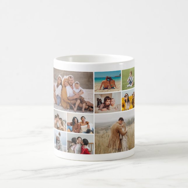 Caneca De Café Crie sua própria colagem de fotos (Centro)