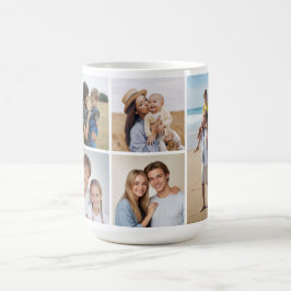 Caneca De Café Crie sua própria colagem de fotos